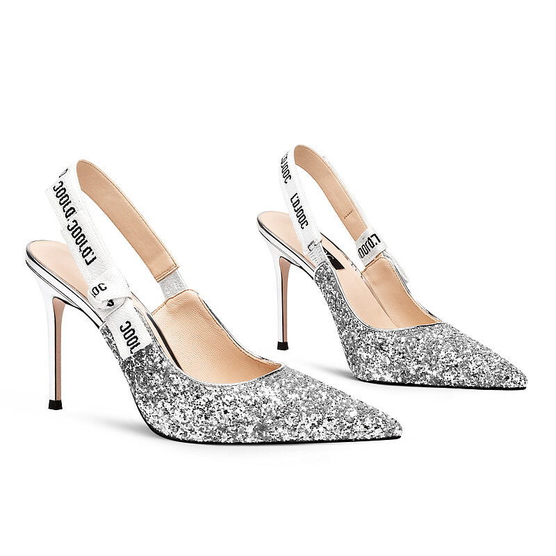 Туфли женские на высоком каблуке Jooc, цвет Future Silver [Heel height 7CM] — фото 4