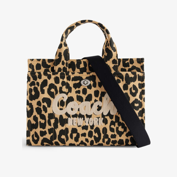 

Холщовая сумка-тоут с вышитым логотипом и леопардовым принтом Coach, цвет lh/leopard