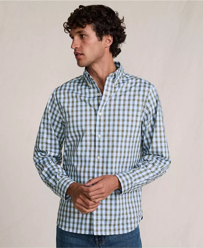 

Мужская рубашка с длинным рукавом для путешествий Lands' End, зеленый