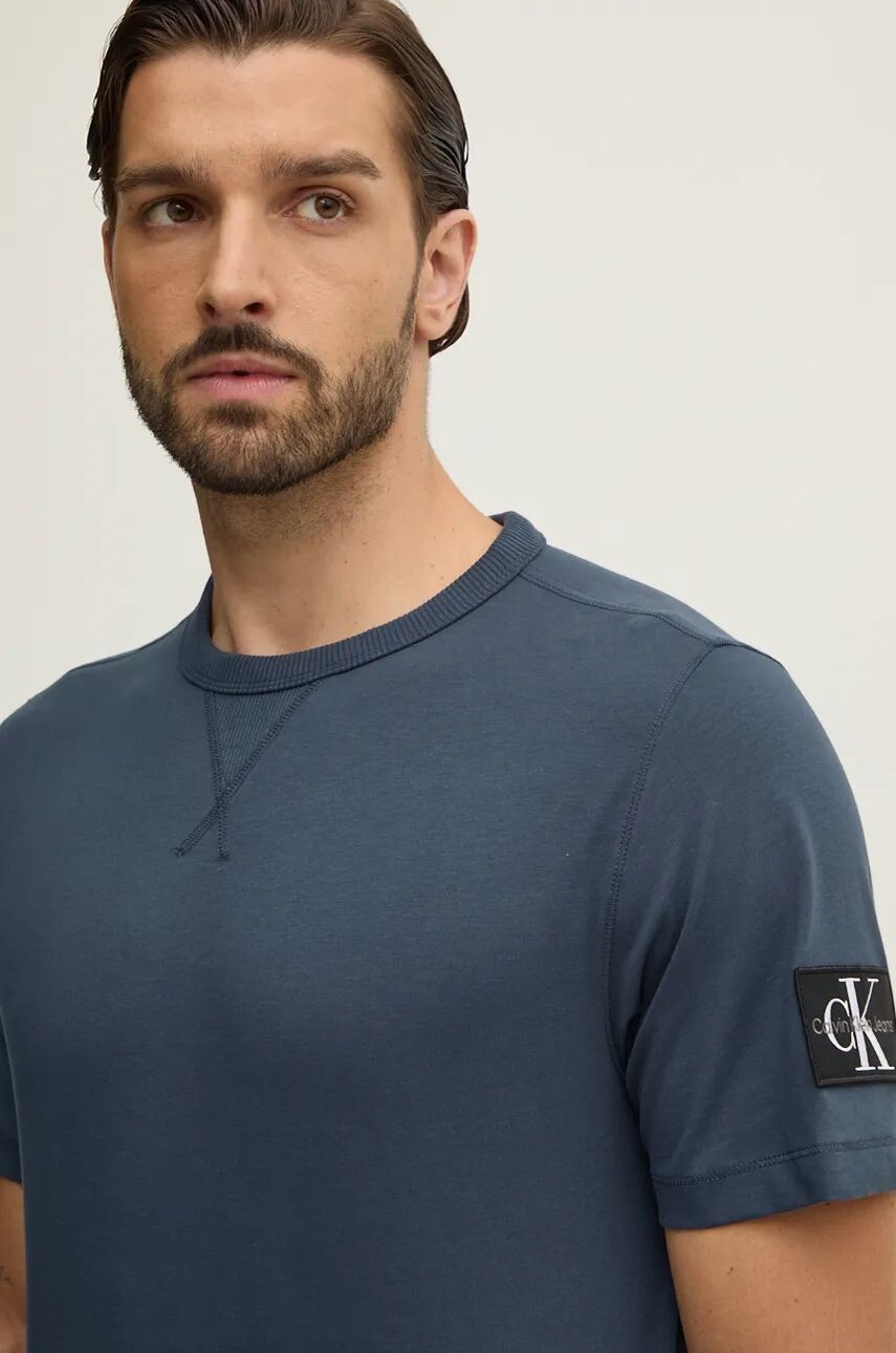 

Хлопковая футболка Calvin Klein Jeans, темно-синий