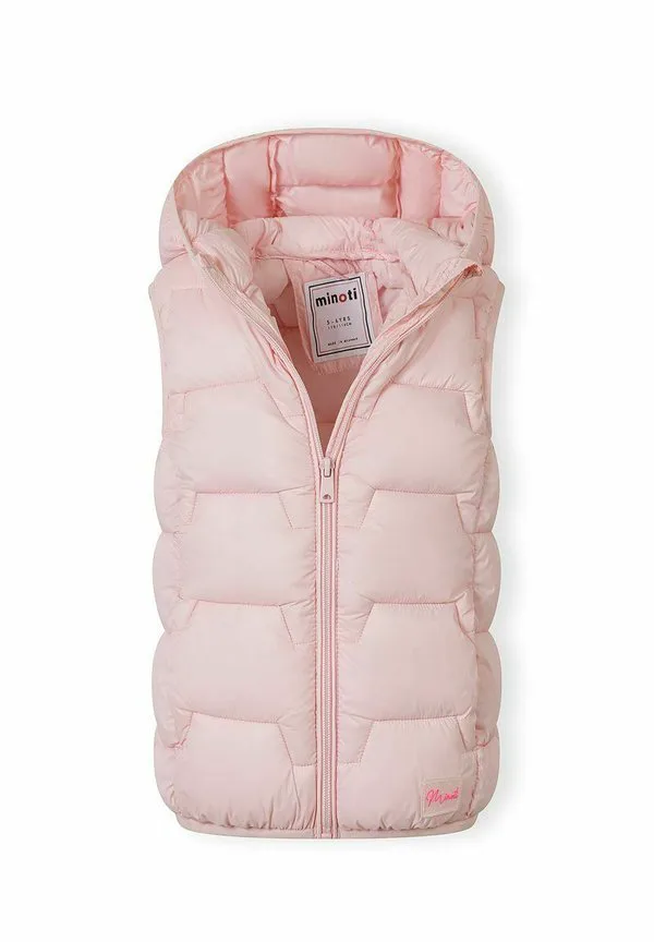 Легкая толстовка с капюшоном и застежкой-молнией без рукавов. Minoti, Light Pink — фото 3