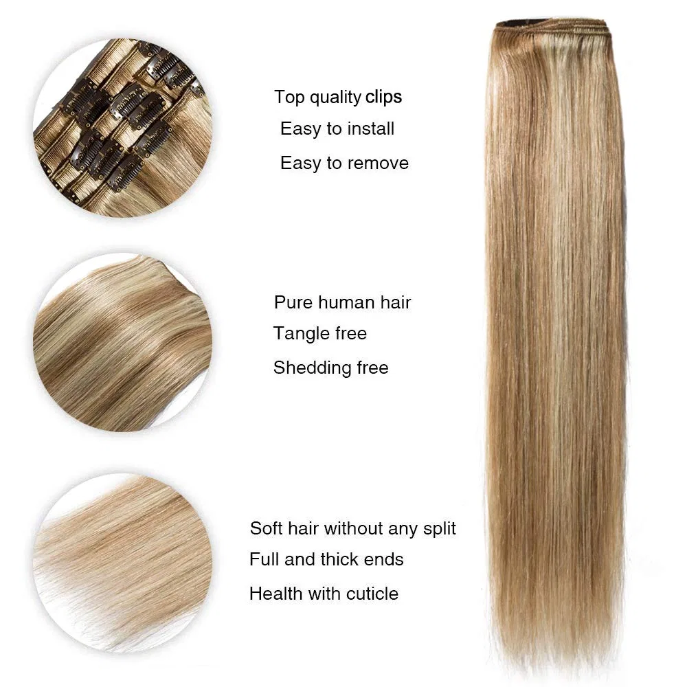 Накладные пряди «Clip-In» из натуральных волос Remy от TESS Tess, Light Brown/Light Blonde Balayage — фото 2