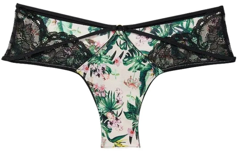 Victoria's Secret Женские трусы 1 шт зеленый цветочный принт