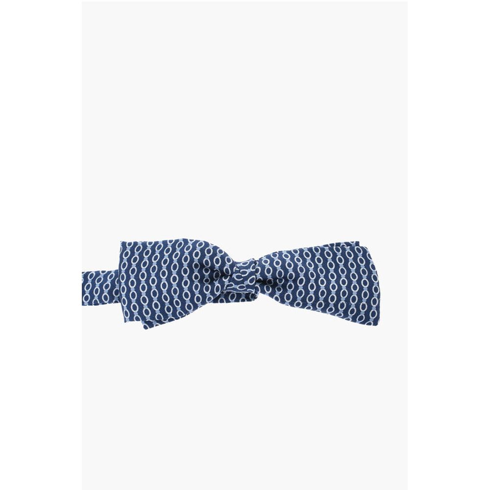 

CC COLLECTION Шелковый галстук-бабочка с геометрическим узором Corneliani, синий