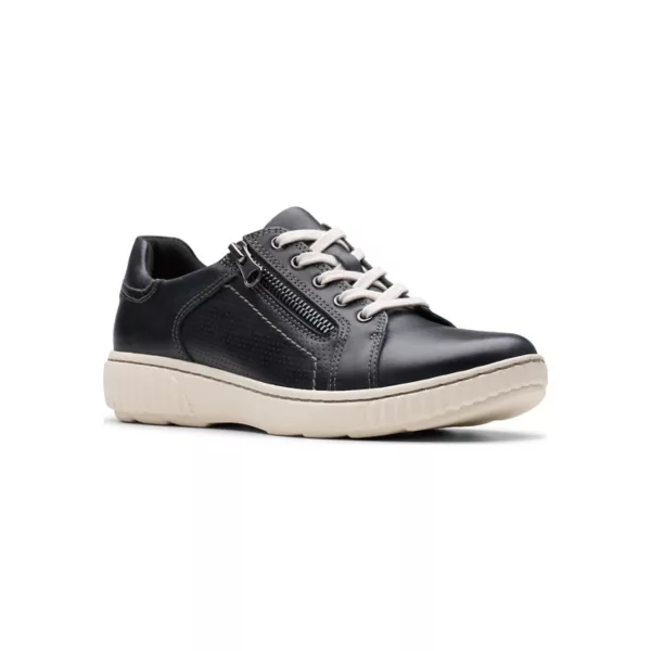 Женские кожаные повседневные туфли без застежек Clarks, черный