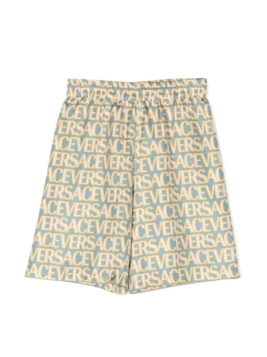 

Versace Kids шелковые шорты с логотипом, синий