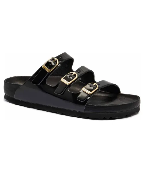 Кожаные тапочки из Флориды Narrow fit Birkenstock, черный