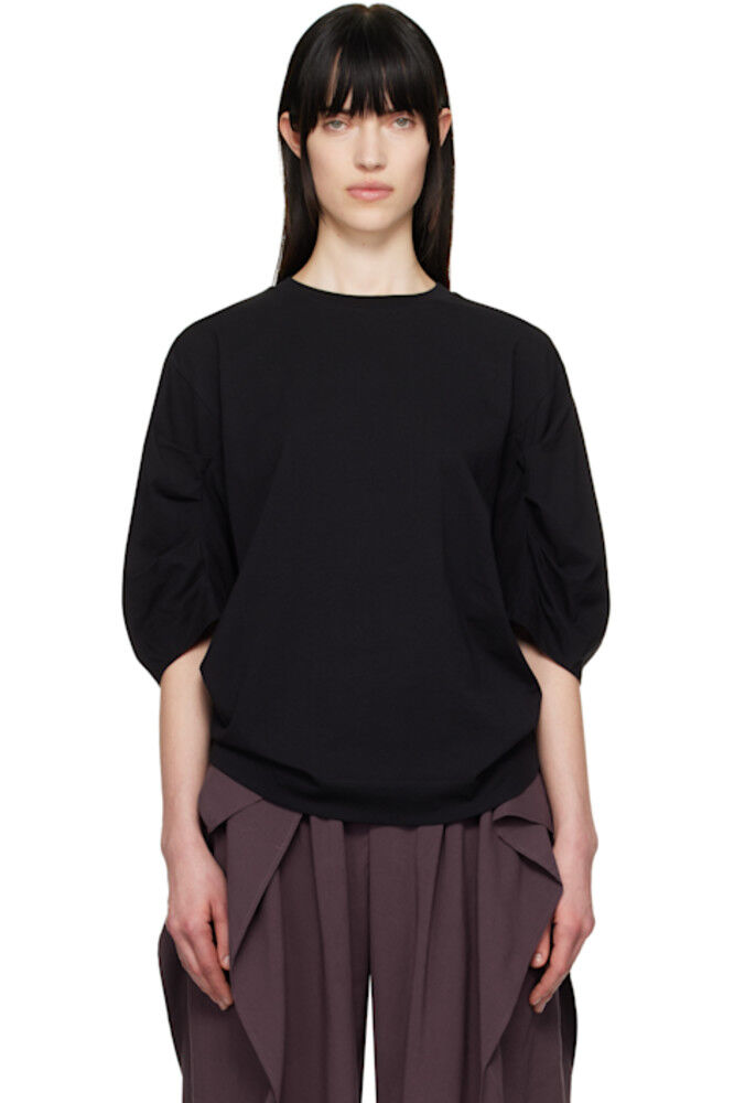 

Черная плиссированная футболка Dries Van Noten
