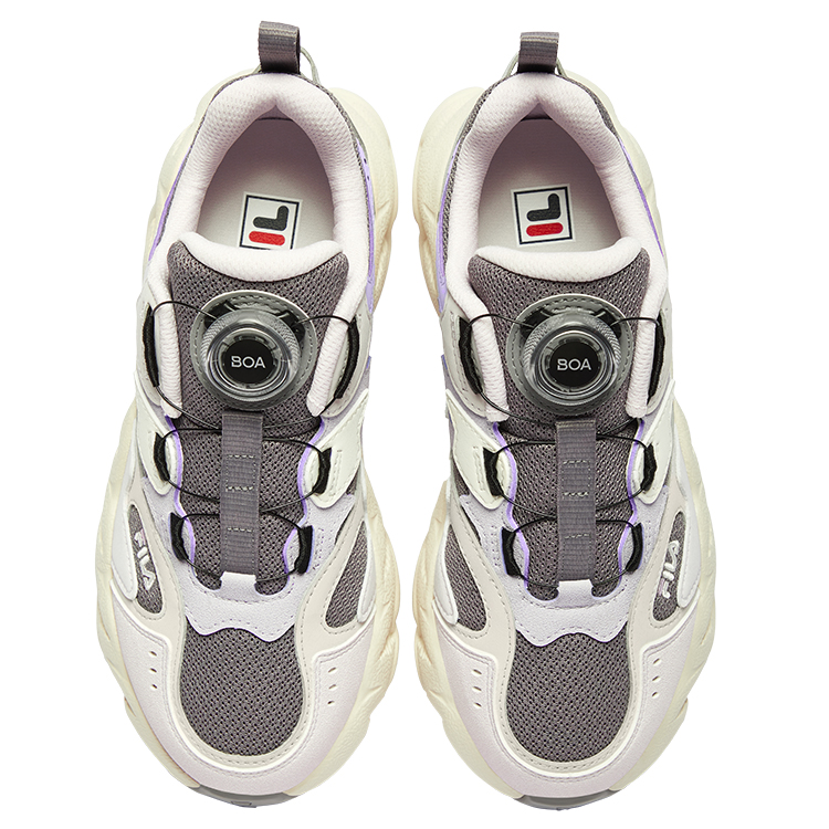 Кроссовки BOA Fern 2, противоскользящие, износостойкие, низкие, детские, унисекс FILA KIDS, белый/синий/лавандовый — фото 4
