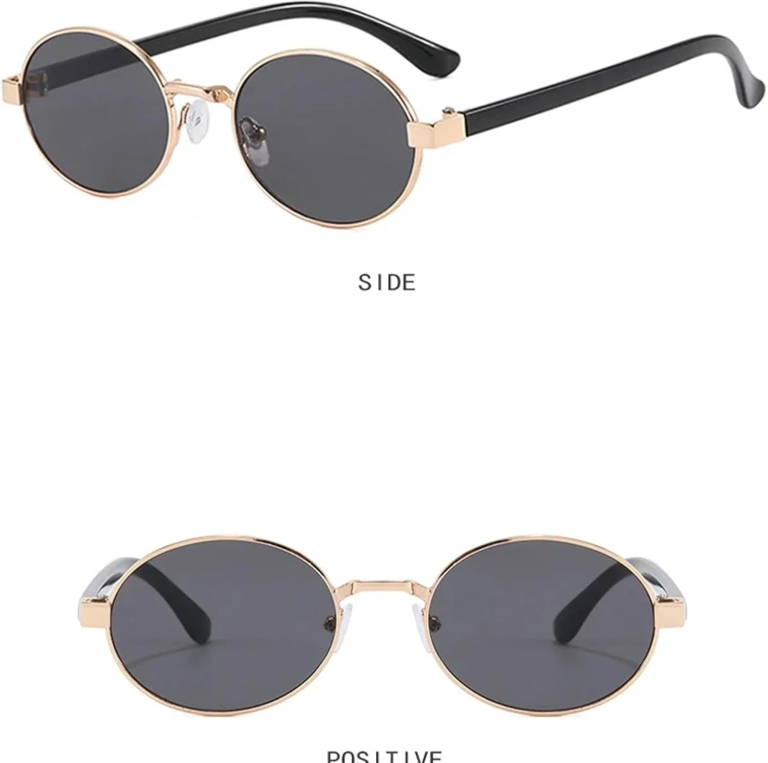 

Винтажные маленькие металлические овальные женские солнцезащитные очки, модные прозрачные градиентные очки UV400, мужские в стиле панк TOIPASTN, Bronze Brown Tea