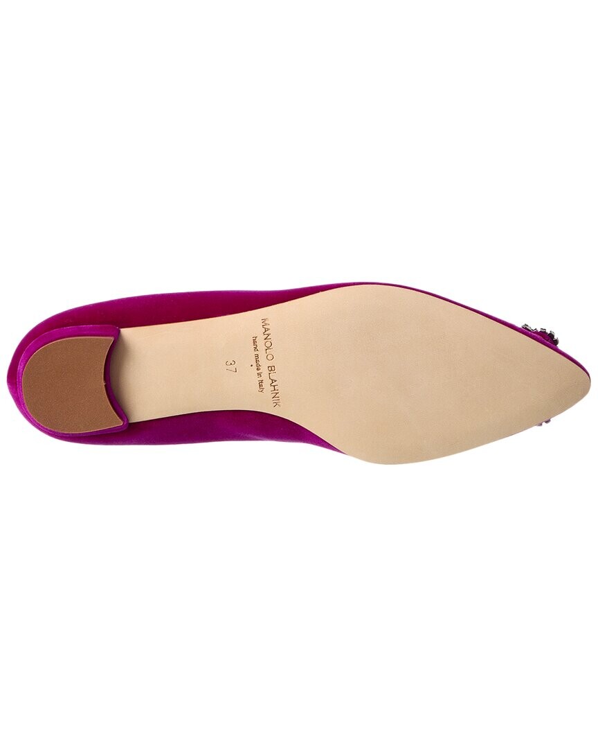 Manolo Blahnik Hangisi Бархатные балетки, фиолетовый — фото 2