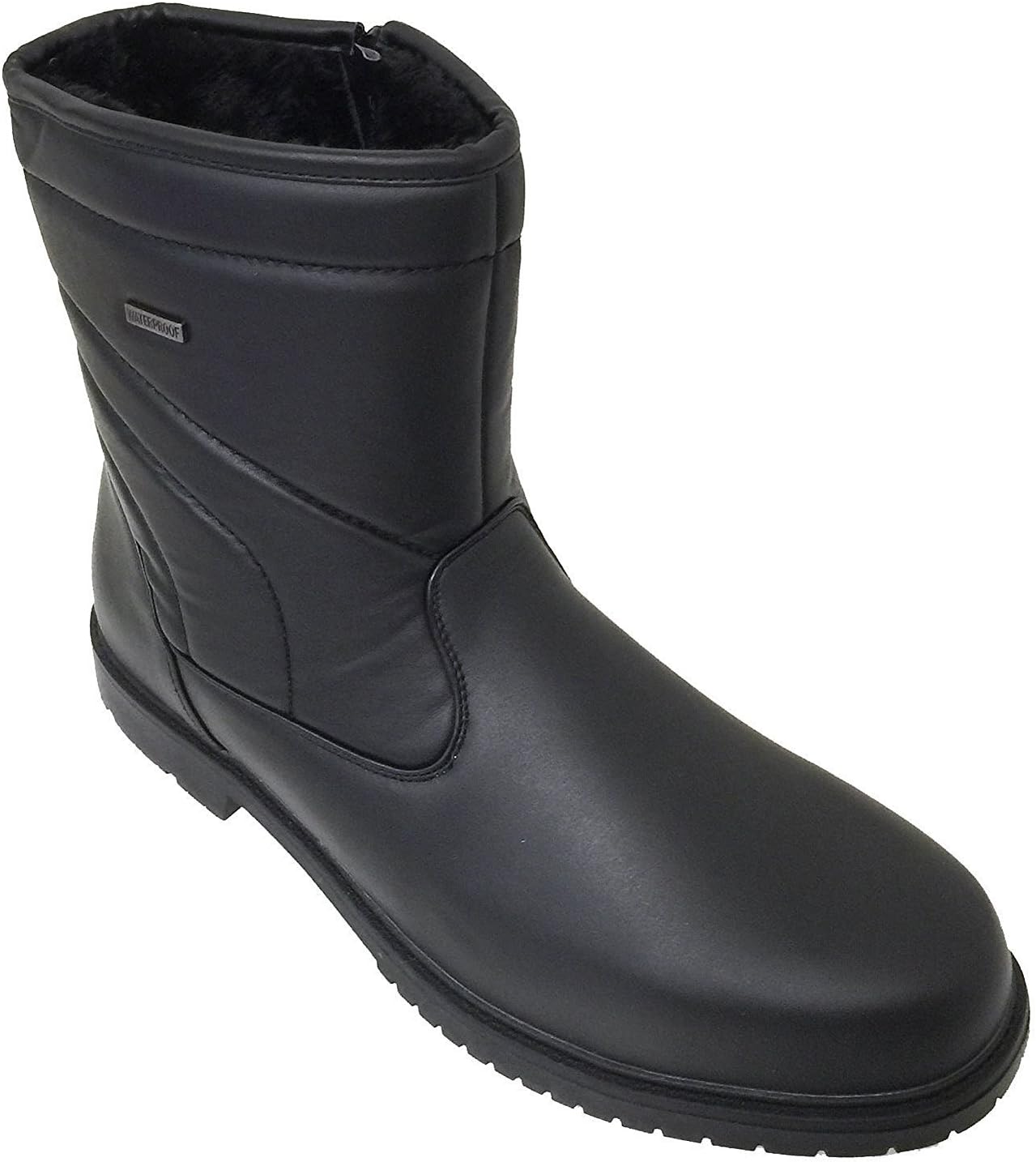 

Мужские зимние ботинки G4U B3700SA, комфортные для холодной погоды, с теплой меховой подкладкой, на щиколотку, молния сбоку, черные