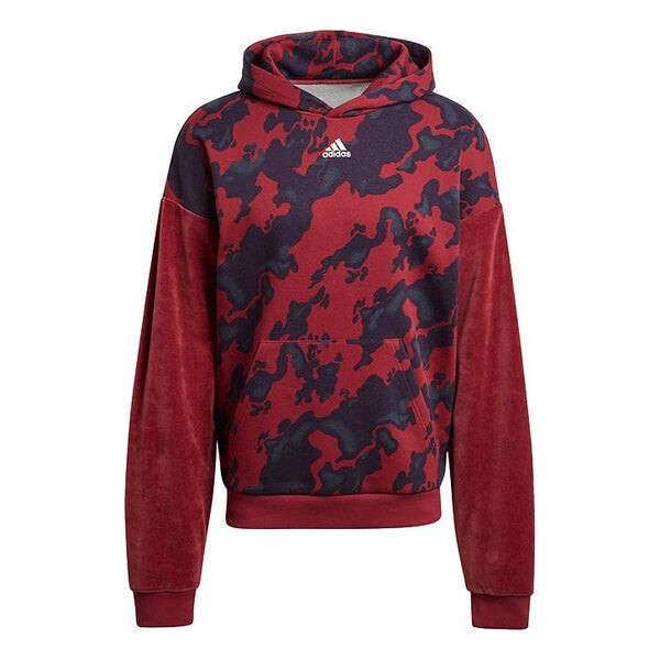 

Толстовка vevlet aop hdy colorblock camouflage sports red Adidas, красный