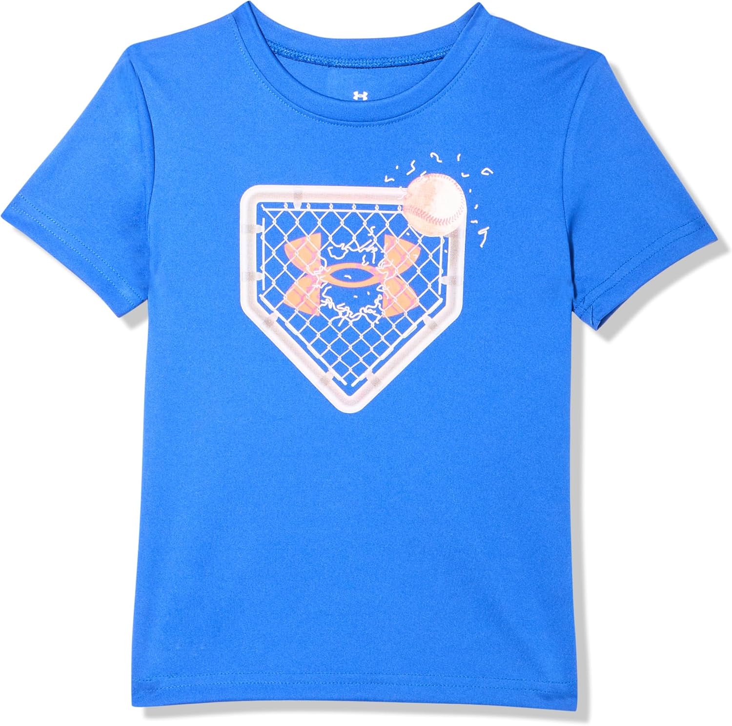 

Детская футболка Under Armour с коротким рукавом, круглым вырезом, легкая и дышащая, модель Legacy., Team Royal - Tech Baseball Fence Ss