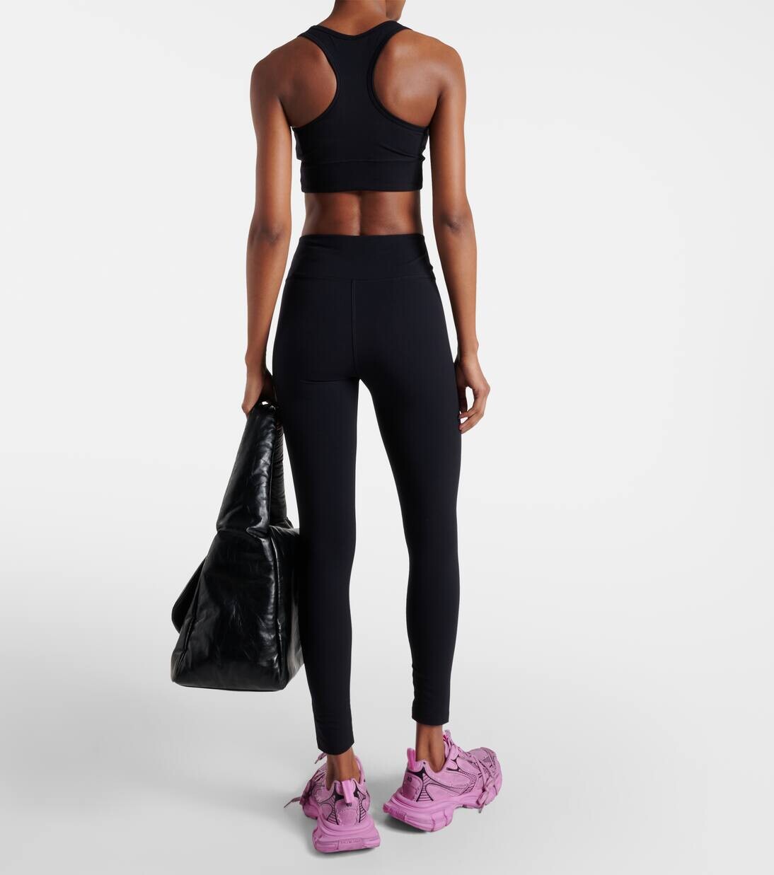Леггинсы с логотипом Activewear Balenciaga, цвет black/reflective — фото 3
