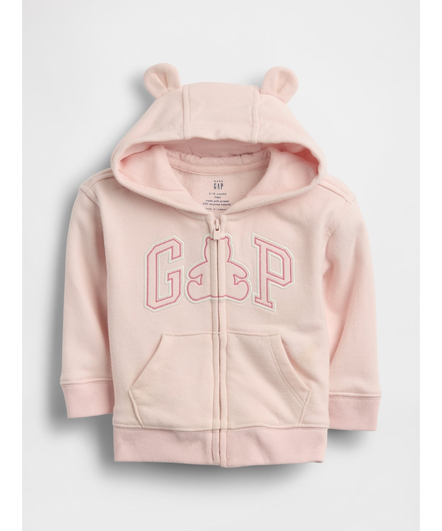 (K) Винтажная мягкая махровая толстовка на молнии с логотипом GAP (детская), SPRING_PINK