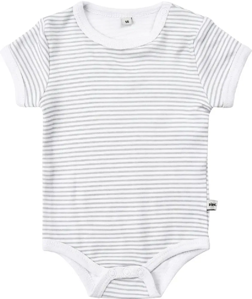 Боди для мальчиков с принтом Pippi Babywear, серый — фото 2