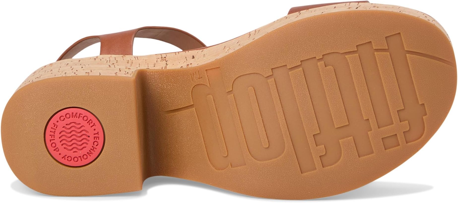 Сандалии FitFlop Platfforms Leather/Cork Heeled Ankle-Strap Sandals, цвет Deep Tan — фото 3