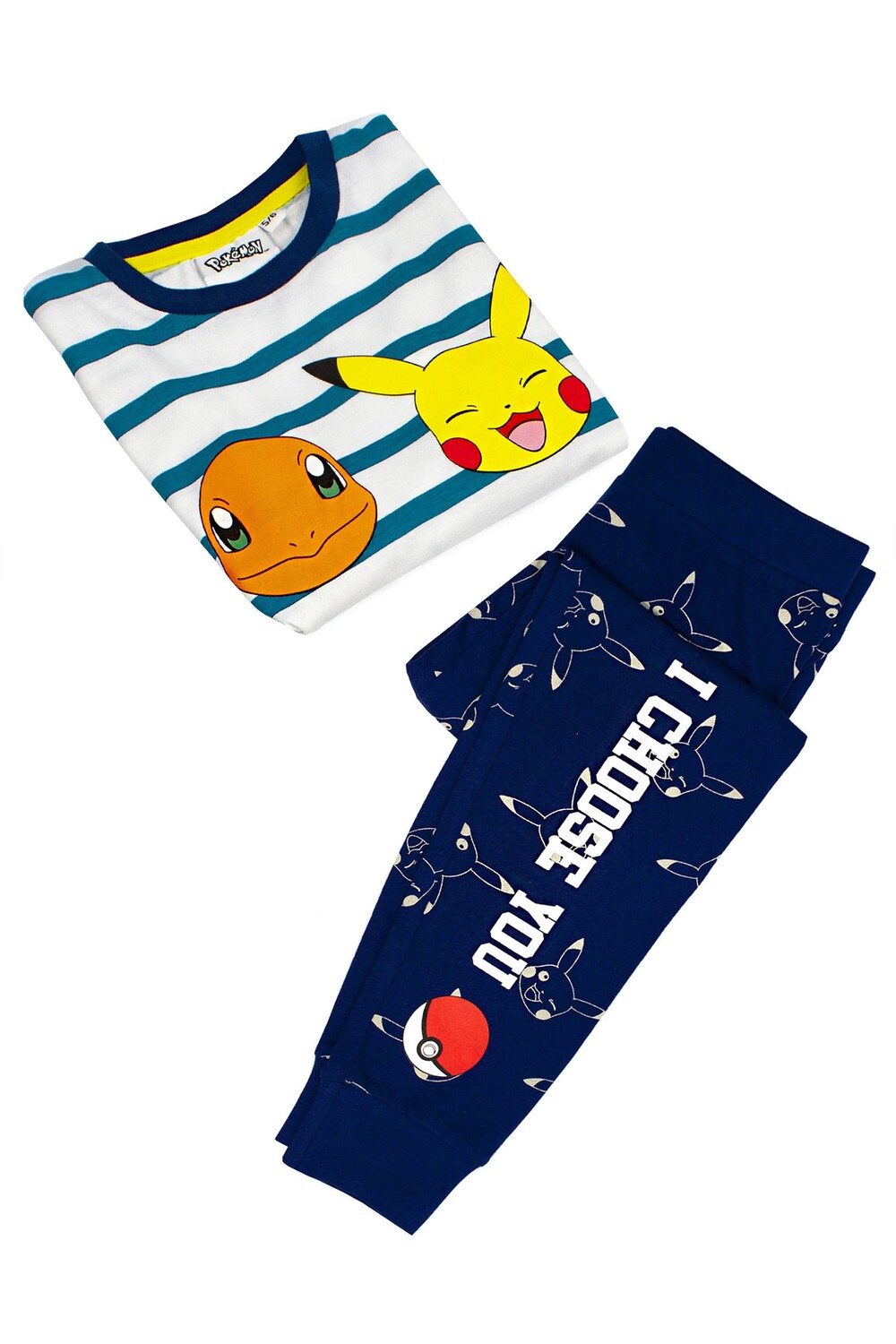 Детский пижамный комплект унисекс с длинными рукавами Pokemon и длинными штанинами Vanilla Underground, синий — фото 3