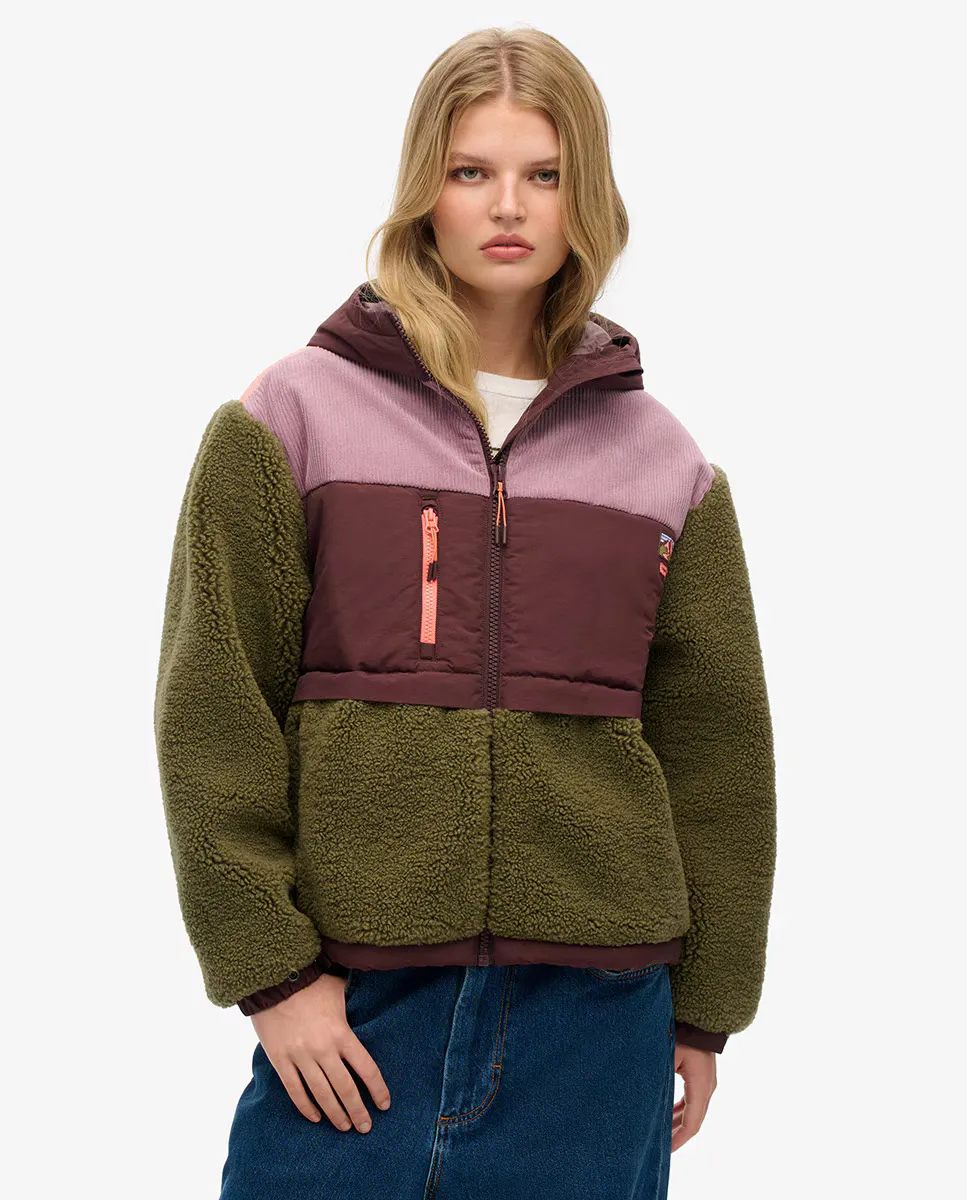 

Женская плюшевая куртка с капюшоном Superdry, зеленый