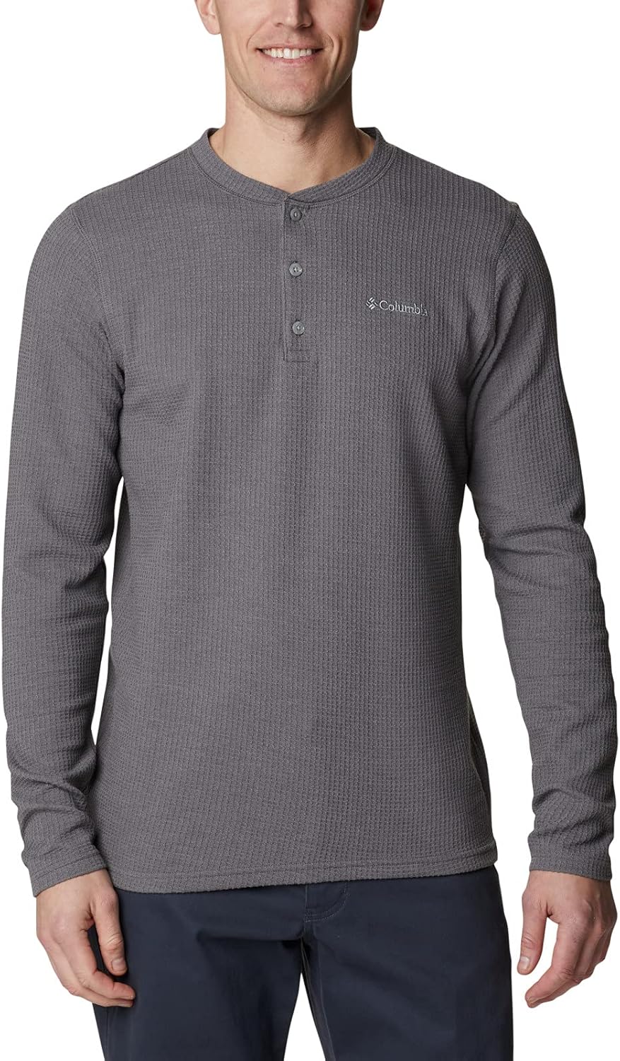 

Columbia мужская футболка-поло Pine Peak Waffle с длинным рукавом, City Grey Heather, Серый, Columbia мужская футболка-поло Pine Peak Waffle с длинным рукавом, City Grey Heather