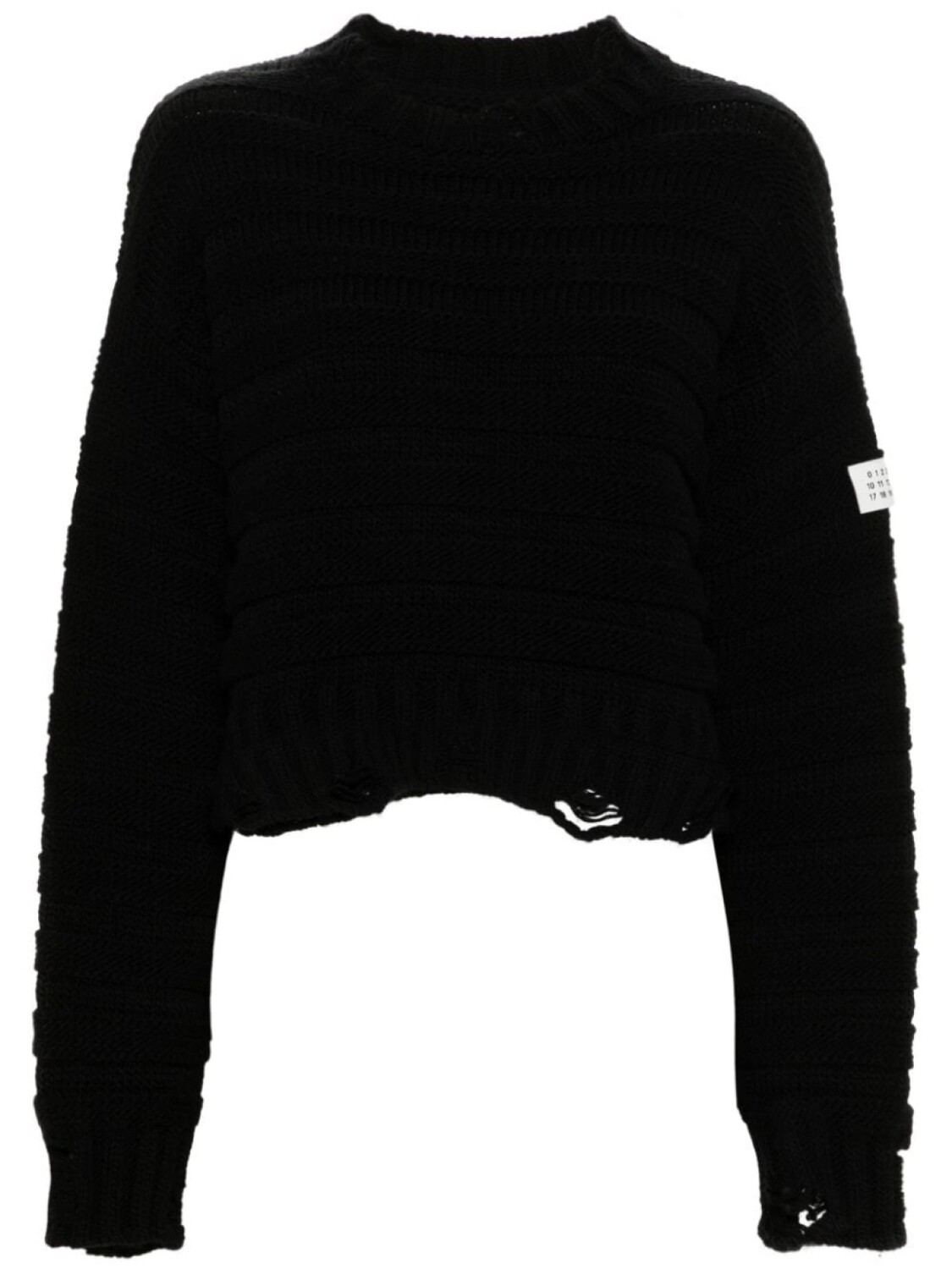 

MM6 Maison Margiela джемпер крупной вязки с эффектом потертости, черный