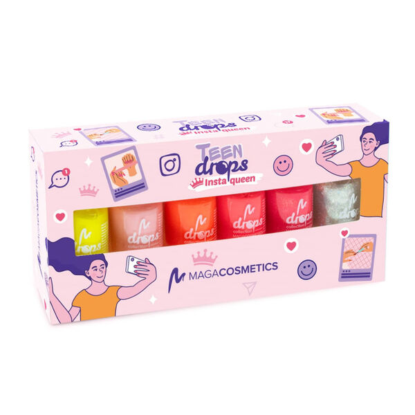 

Набор: лак для ногтей instaqueen v.01, 6х6 мл. Maga Cosmetics Teen drops