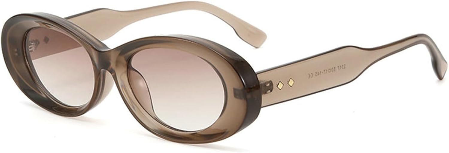 

Willochra Женские модные солнцезащитные очки в маленькой оправе овальной формы с защитой от УФ-излучения UV400, ретро-стиль, заклепки, трендовые мужские солнцезащитные очки для активного отдыха, черные, C6