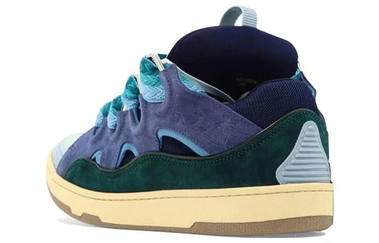 Кроссовки кожаные Lanvin Original Shoe Box сине-фиолетовые — фото 4