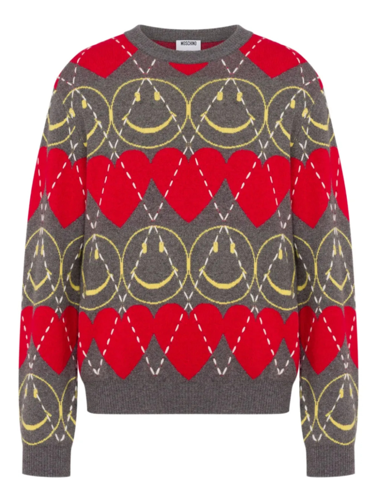 

Moschino свитер с узором, серый