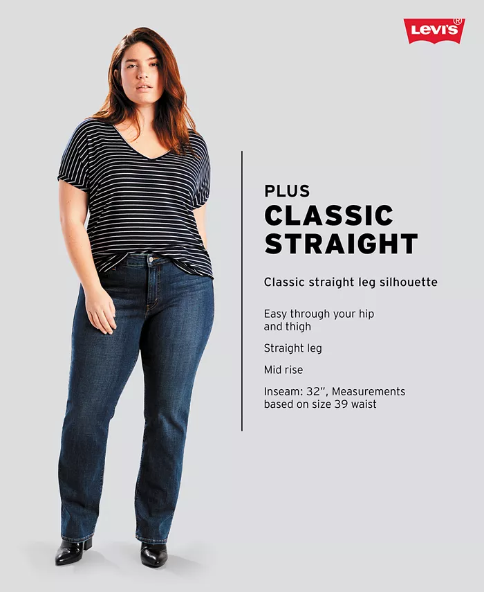 Модные джинсы прямого кроя больших размеров Levi's, синий — фото 4