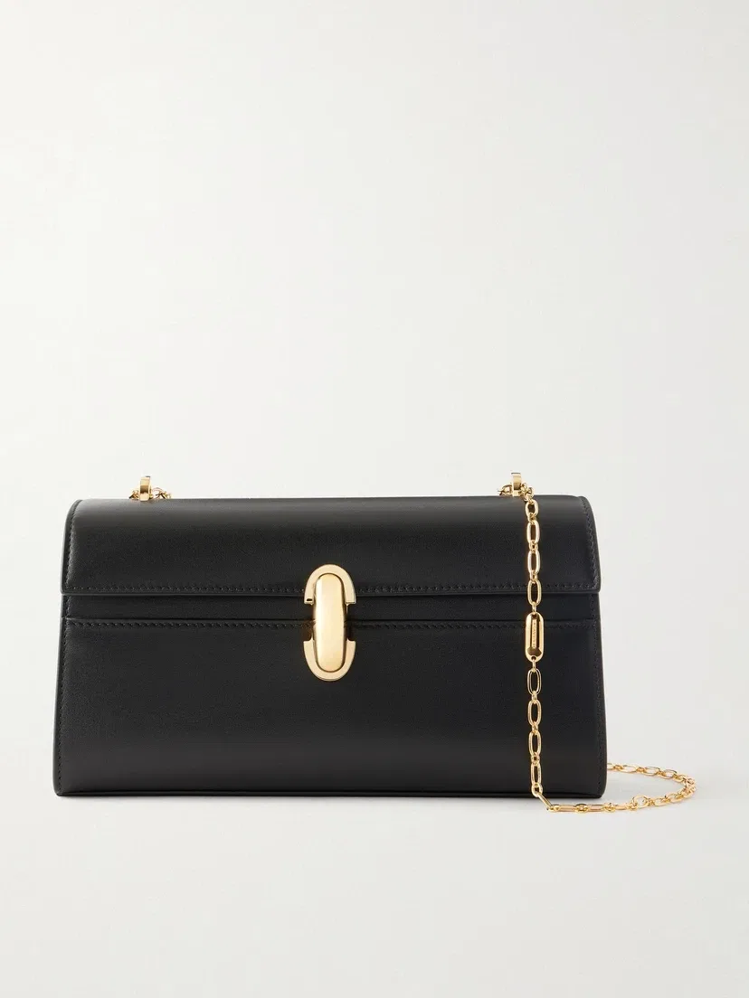 Кожаная сумка на плечо Chain Symmetry Pochette Savette, черный