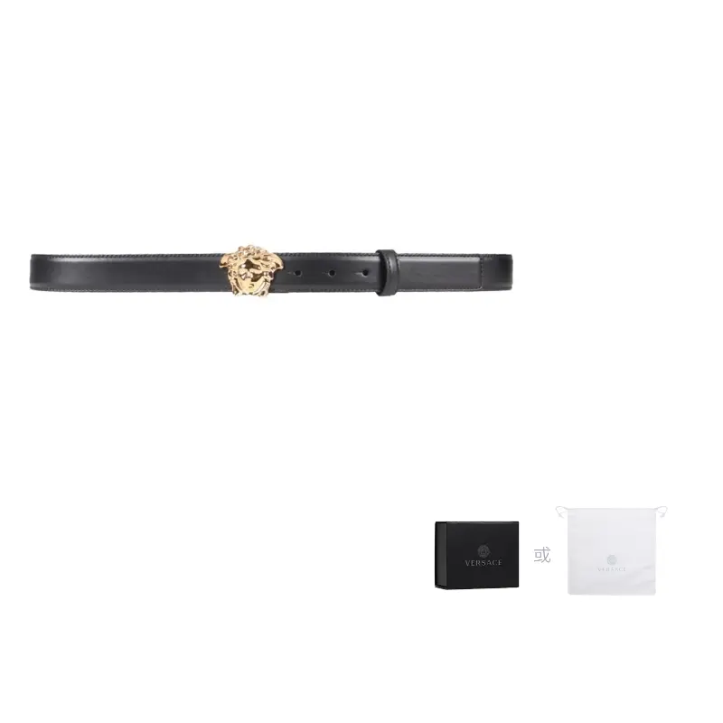 

VERSACE Ремень из кожи Medusa, Black