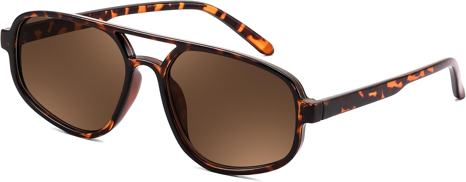 

Солнцезащитные очки FEISEDY Retro Aviator для женщин и мужчин, классическая пластиковая оправа 70-х годов, защита от УФ-излучения UV400, артикул B0252, Grey Leopard Frame & Gradual Brown Lens