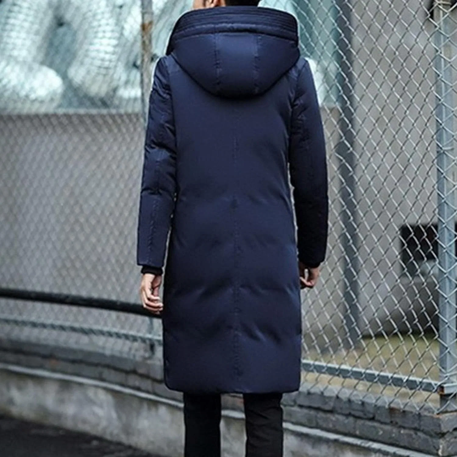 Мужское зимнее пальто, водоотталкивающее, ветрозащитное, утепленное, парка, длинная куртка-пуховик с капюшоном, 2025 год — фото 3