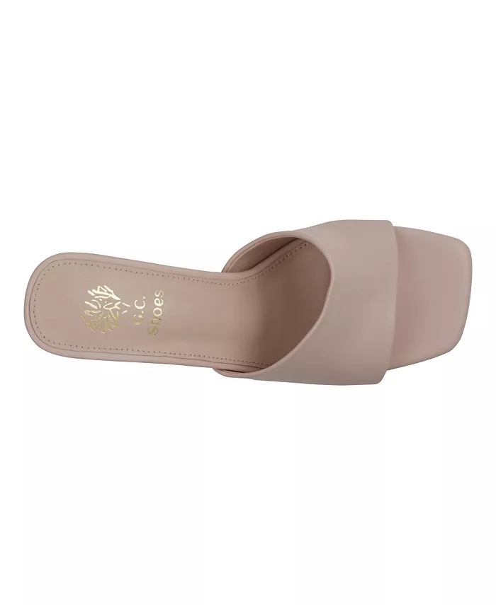 Женские босоножки Soho Square Toe на блочном каблуке GC Shoes, розовый — фото 4