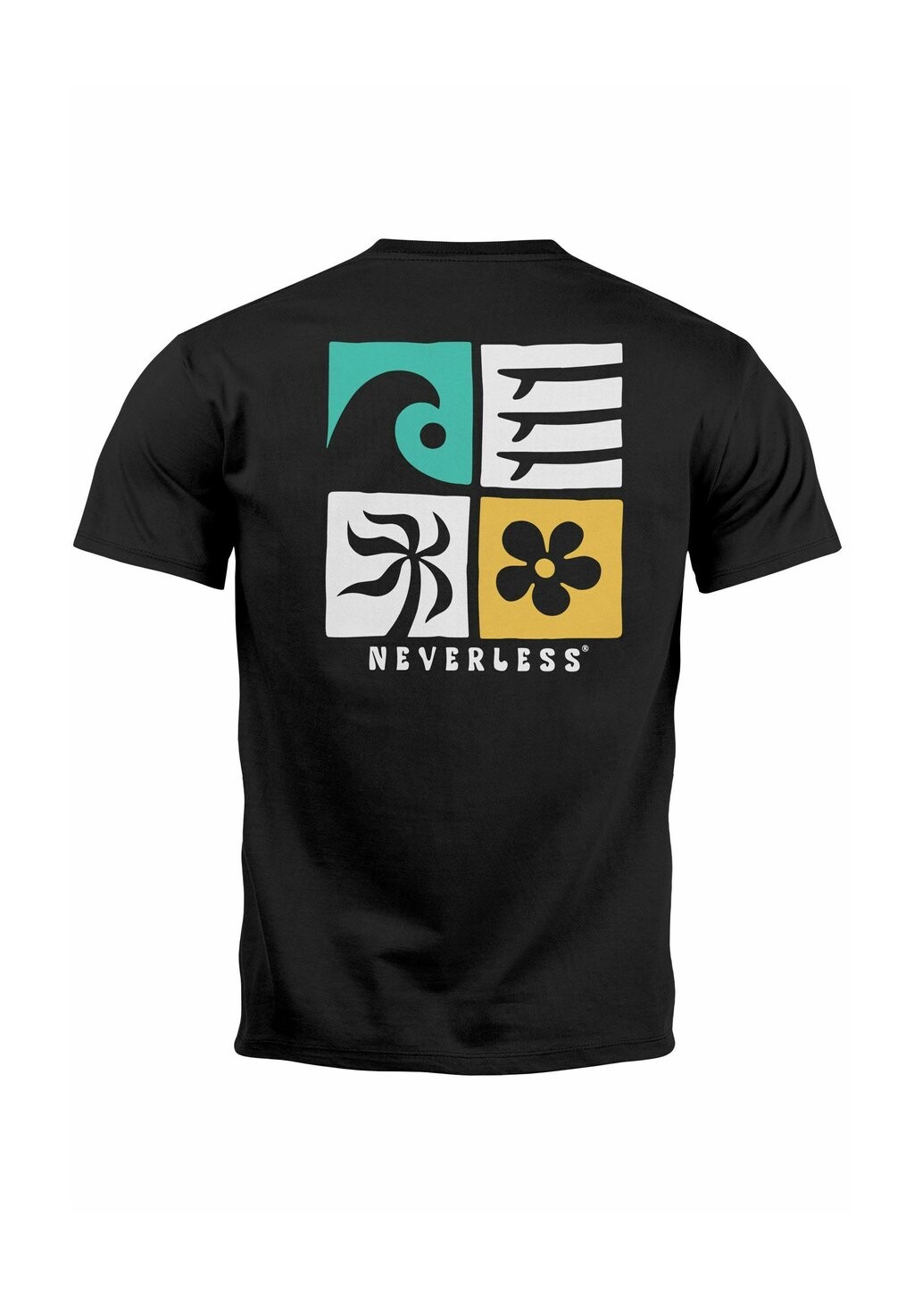 

Футболка с принтом SURFING WELLE MEER ICON GRAFIK DESIGN FASHION STREETSTYLE Neverless, черный