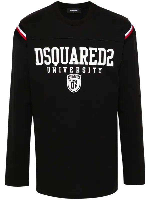 Футболка с логотипом университетской команды Dsquared2, черный