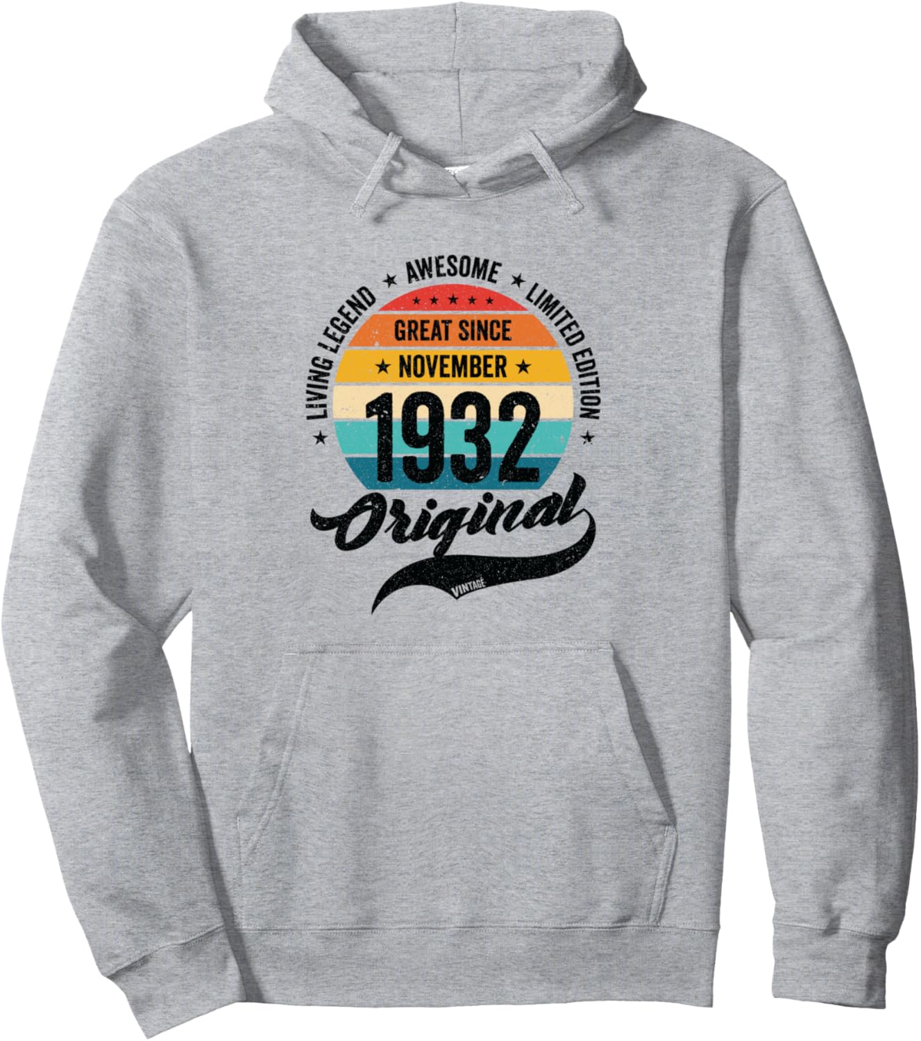 

Ретро 1990 Ноябрь 1932 День рождения Винтажная Классическая Толстовка 90Th Birthday Gifts, Celebration Gifts For Men And Women, серый