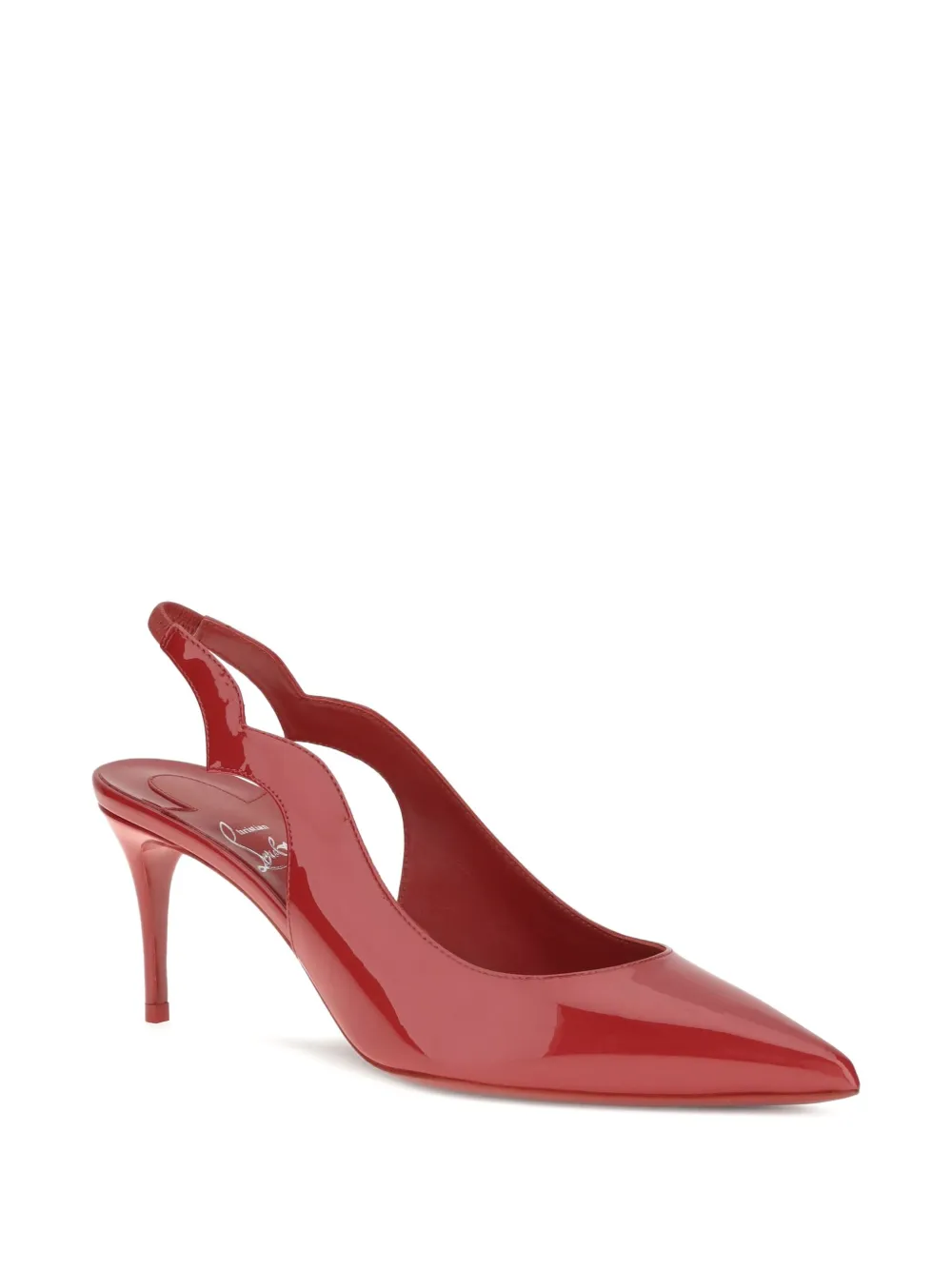Лакированные туфли с ремешком на пятке Christian Louboutin, красный — фото 2