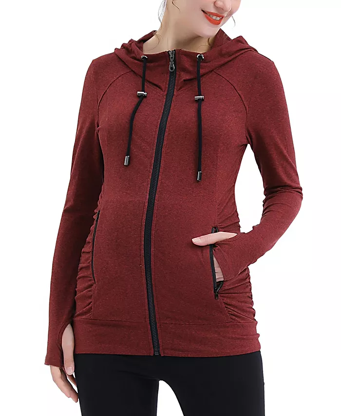 

Спортивная куртка Maternity Essential с капюшоном и рюшами kimi + kai, красный