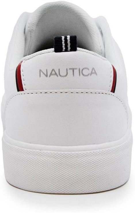 Мужская повседневная обувь Nautica, классические низкие лоферы на шнуровке, модные кроссовки - в стандартных и широких размерах, белый/синий/темно-синий — фото 4