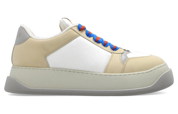 Кроссовки screener gg leather sneakers 'white beige grey' Gucci, белый — фото 2
