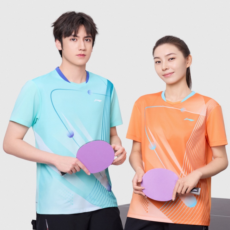Коллекция для настольного тенниса Li-Ning, одежда унисекс, tangerine peel оранжевый — фото 3