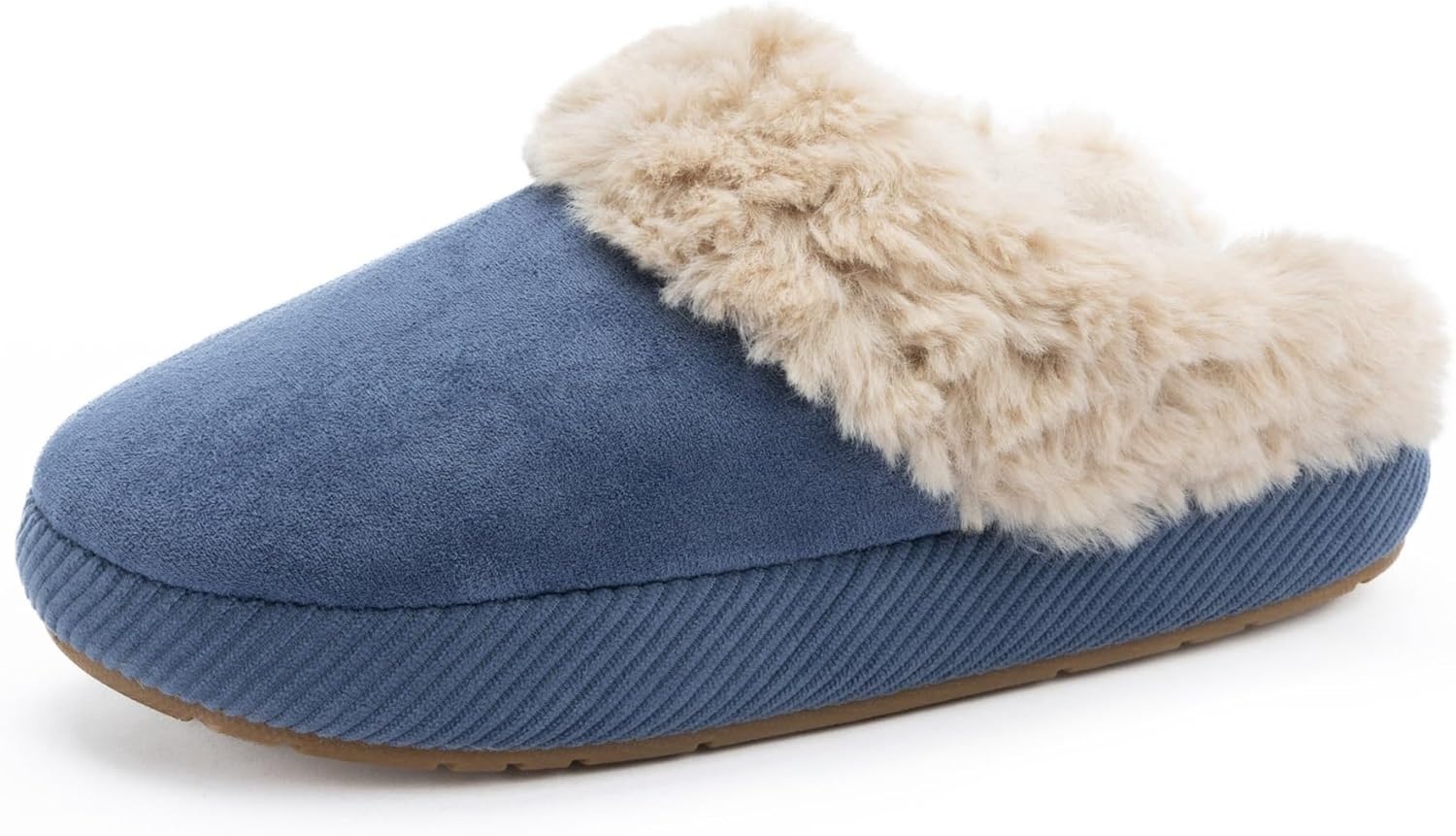 

Тапочки Chantomoo для женщин и мужчин с эффектом памяти, домашние, верх из искусственной замши, резиновая подошва, подкладка из искусственного меха, теплые и удобные пушистые домашние тапочки, темно-синий