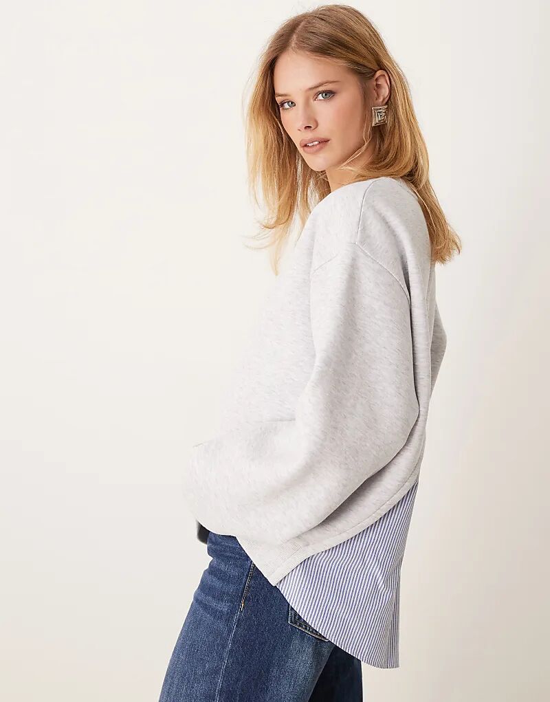 

Толстовка оверсайз с рубашечным узором цвета ледяной меланж ASOS DESIGN