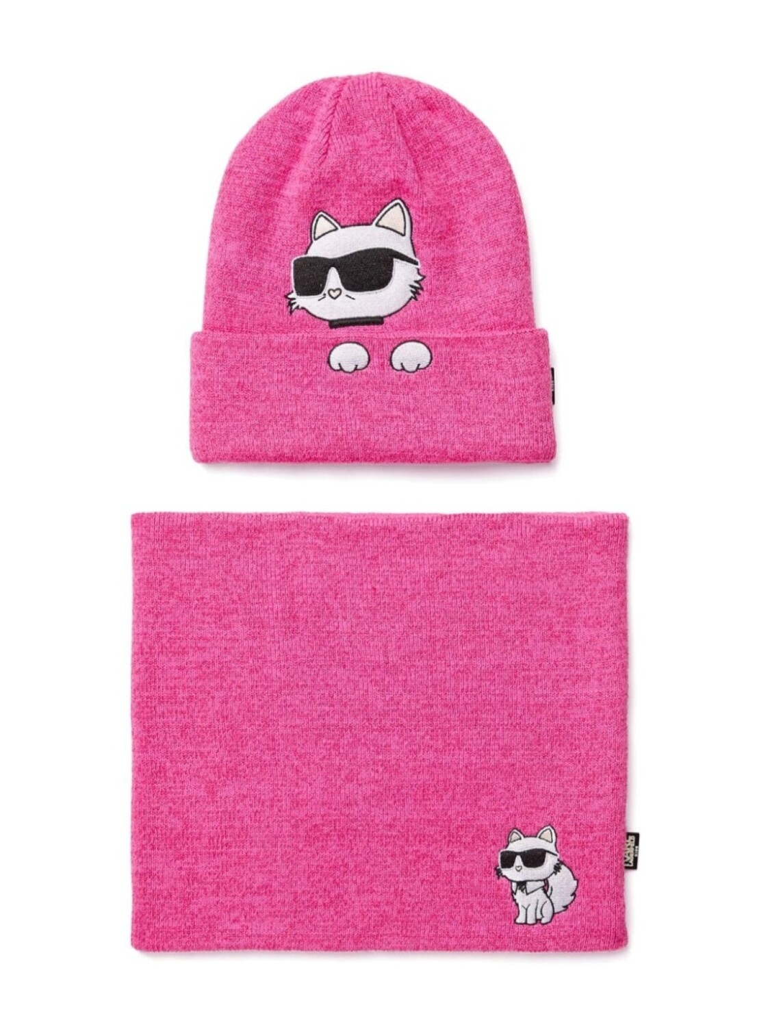 

Karl Lagerfeld Kids комплект Choupette из шапки бини и снуда, розовый