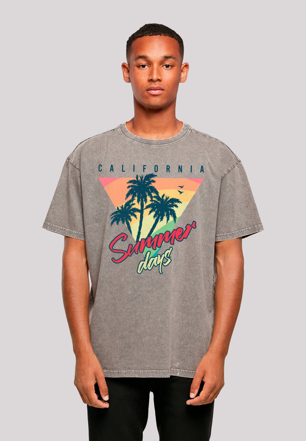 

Футболка с принтом CALIFORNIA SUMMER DAYS PALM F4NT4STIC, серый