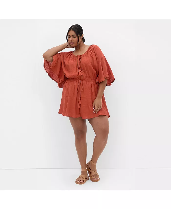 

Комбинезон Harlow Lace Plus Size CITY CHIC, оранжевый