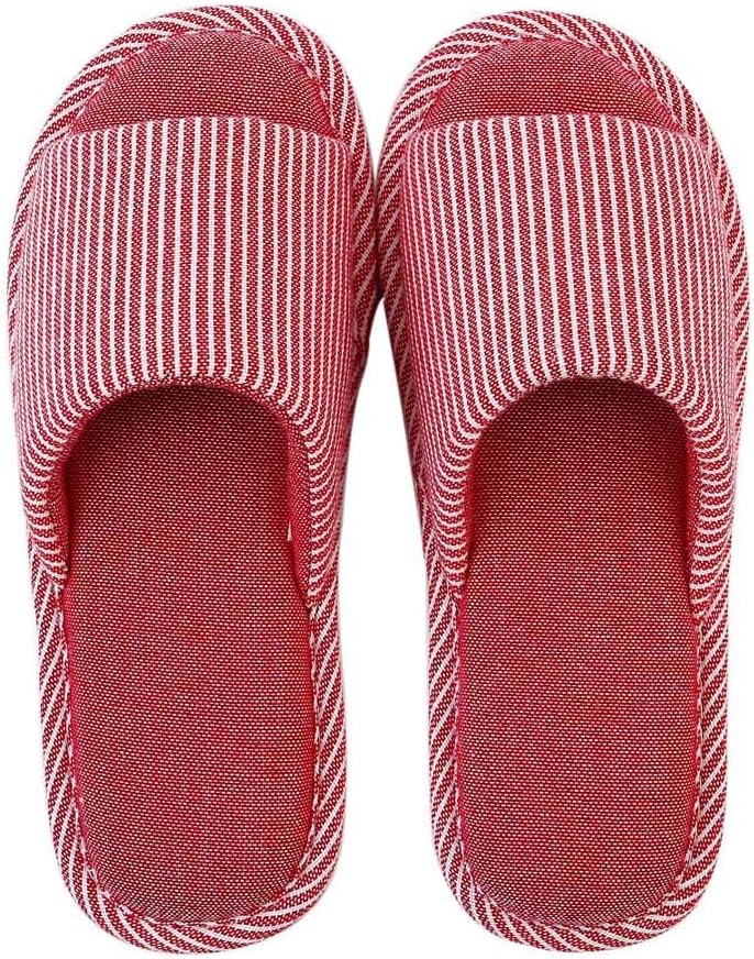 

Домашние тапочки для женщин, весна и осень, нескользящие, для деревянного пола - мужские тапочки из хлопка и льна - дышащие, удобные для носки Cotton Shoes, красный